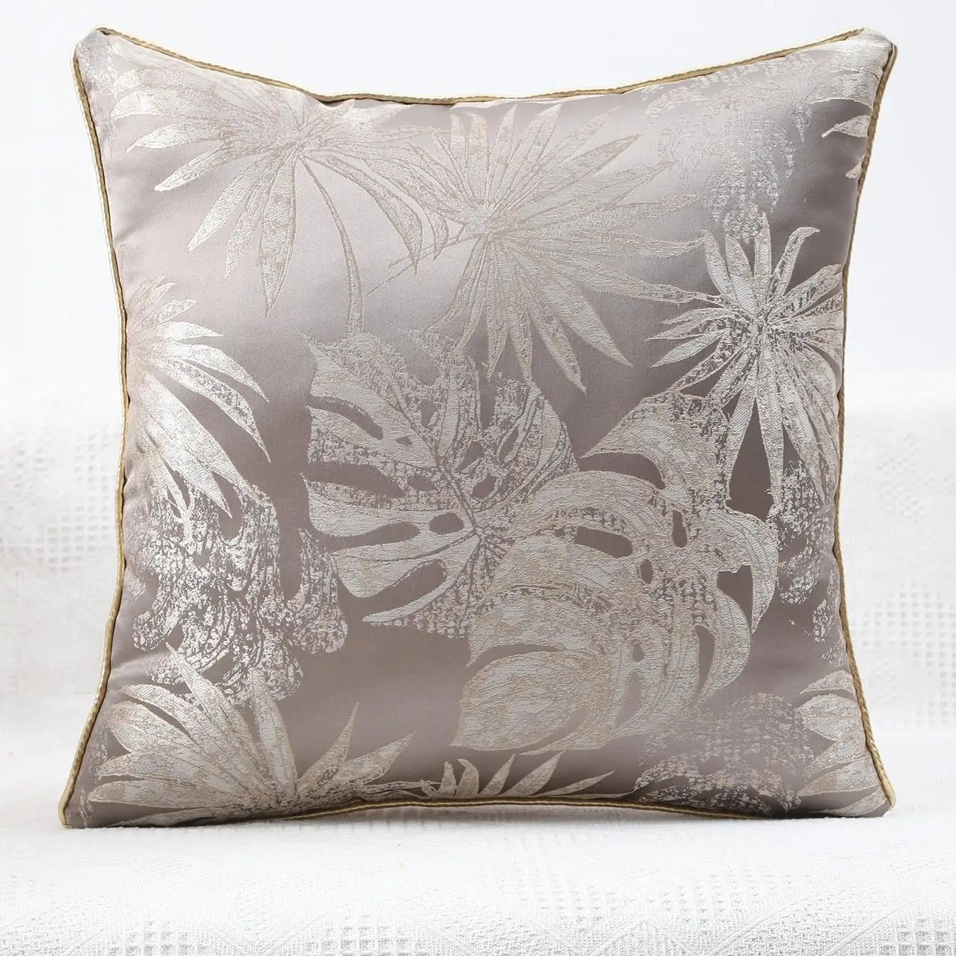 Cross-Border Foreign Trade Hot-Selling High-Precision Jacquard Bamboo Leaf Wave Pillowcase, Available For Dropshipping On Amazon