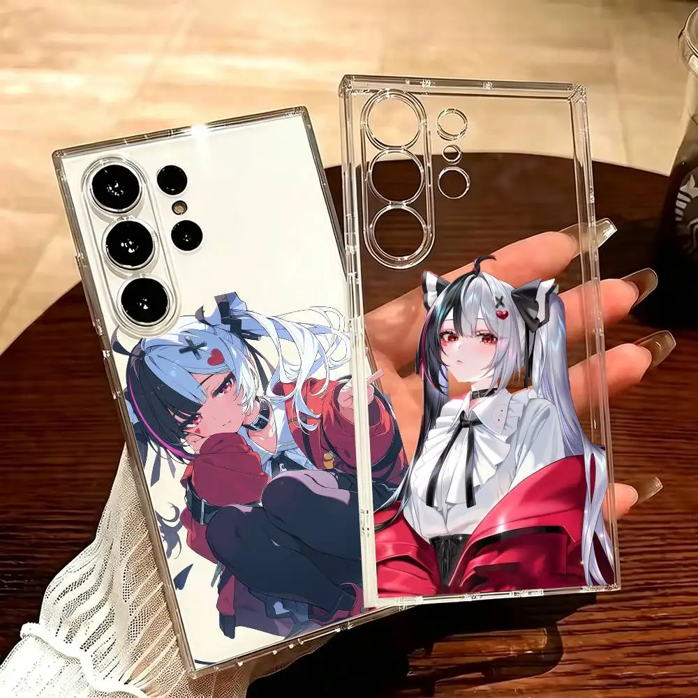 Cute L-Lacrimosa NTE Clear Hard Phone Case For Samsung S25,24,23,22,30,21,10,9,Ultra,Plus,Lite Transparent Cover