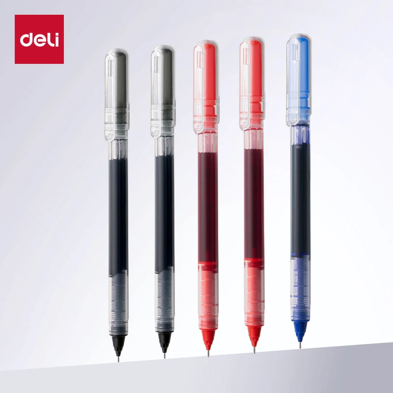 

Deli 3/4/6/8/9 шт. 0,5 мм черные/синие/красные чернила быстросохнущая прямая жидкая гелевая ручка школьные и офисные принадлежности канцелярские принадлежности ручка для подписи
