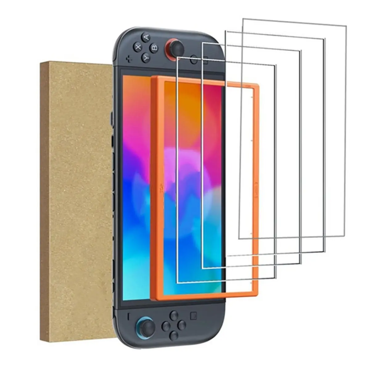 X14A& 4PCS Tempered Glass Screen Protector Transparent HD Clear Film with Alignment Frame for Nintendo Switch 2 NS 2