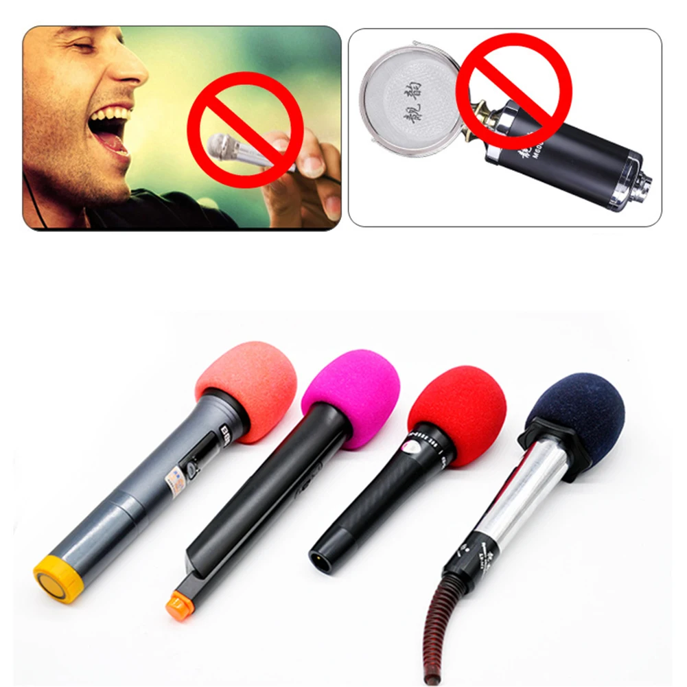 10Pcs Microphone Foam Mic Sponge Cover Professional Studio Windscreen Mic Caps Microphone Sponge Foam Mic