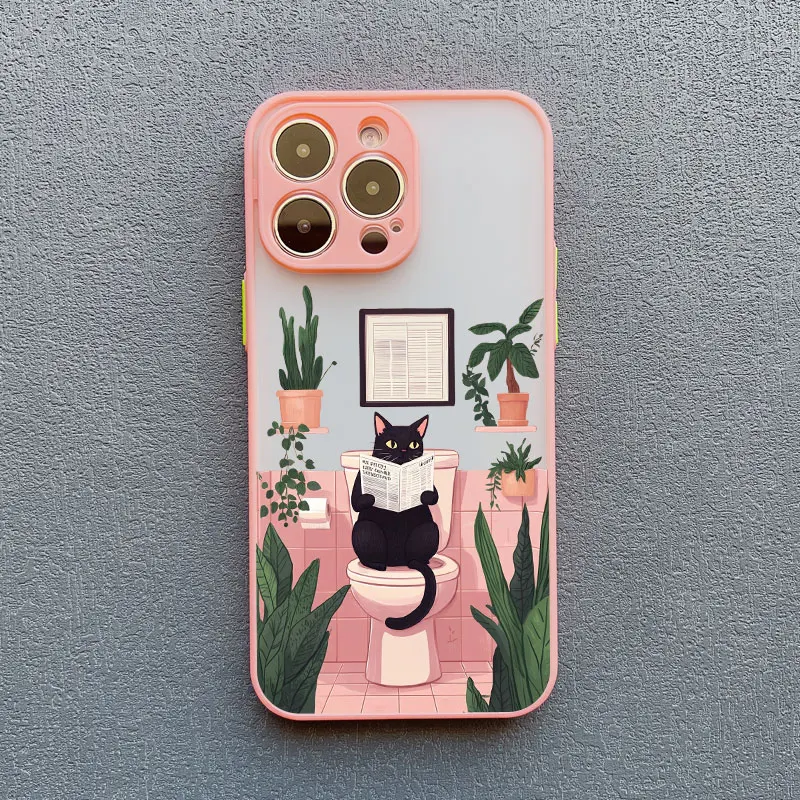 Schöne Cartoon-Katzen-Handyhülle für iPhone 17 16 15 Pro Max Plus 11 12 13 Mini 14 Pro Max XR XS X stoßfeste Rückseite – Detail 5