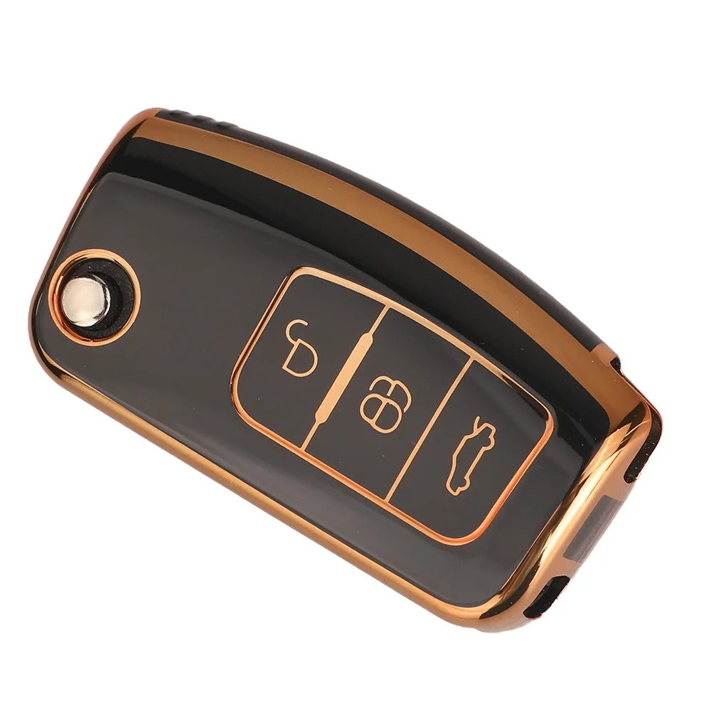 Jingyuqin 3BTN Weiche TPU Fernbedienung Auto Schlüssel Schutz Fall Für Ford Fiesta Focus 2 Ecosport Kugua Falcon Escape C-Max Zubehör