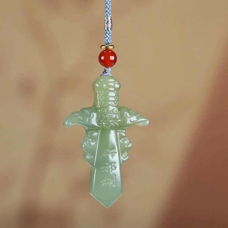 Hetian sword , magic pestle, pendant men and women, jade necklace