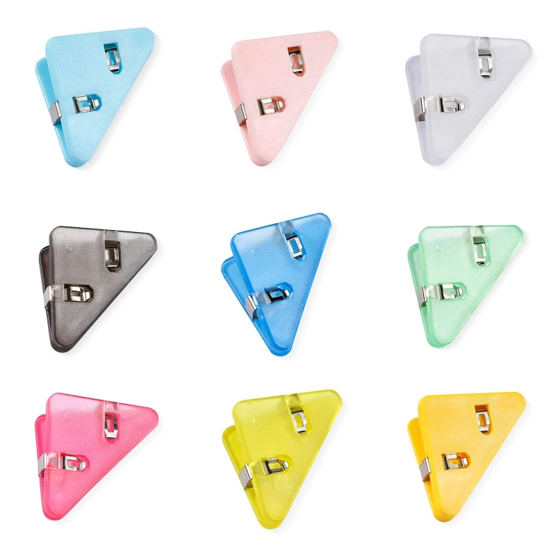 Colorful Paper Clamp Corner Paper Clamp Book Page Mark Office File Clip Hold up 50 Sheets for Document Calender Food Bag