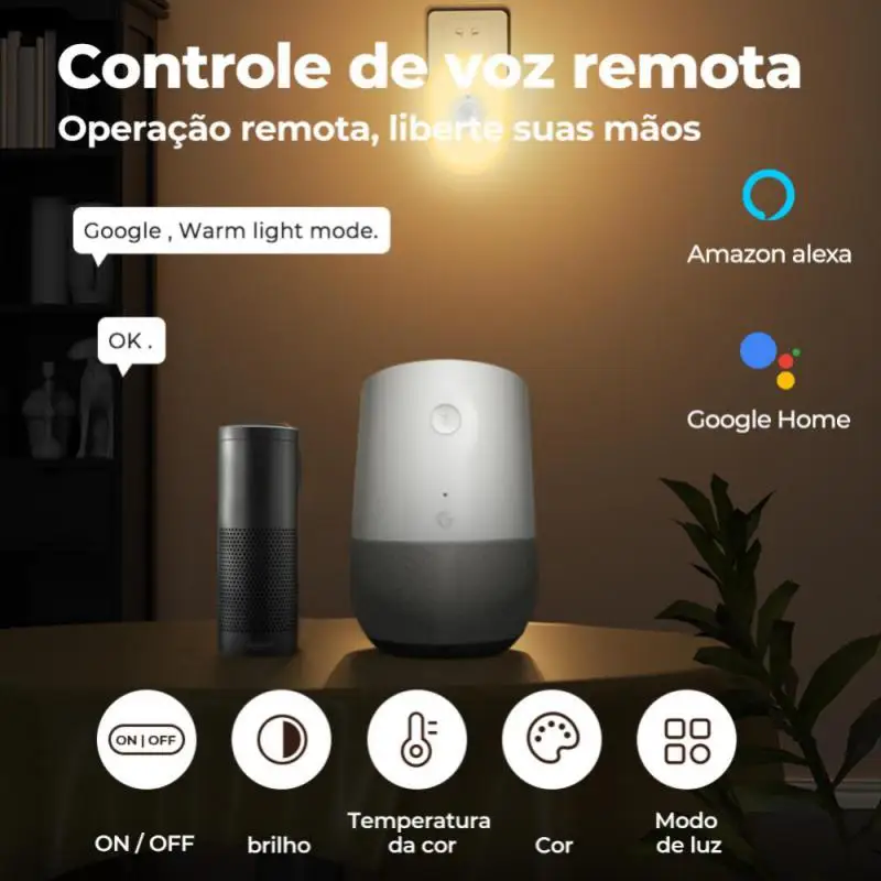 Imagem -02 - Tuya Inteligente Sensor de Movimento Pir Luz Noturna Led Lâmpada de Parede Branco Quente Sala Rgb App Controle de Voz Alexa Google ue Eua Plug uk