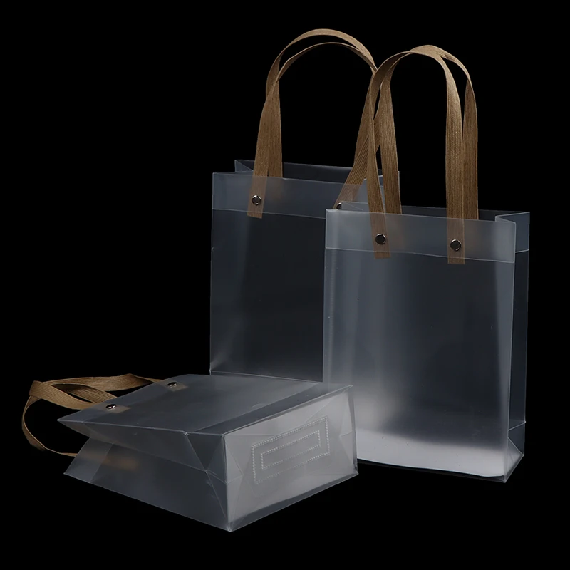 Semi Transparent PVC Frosted PP Handbag Christmas Gift Packing Candy Gift Bag New Storage Bag