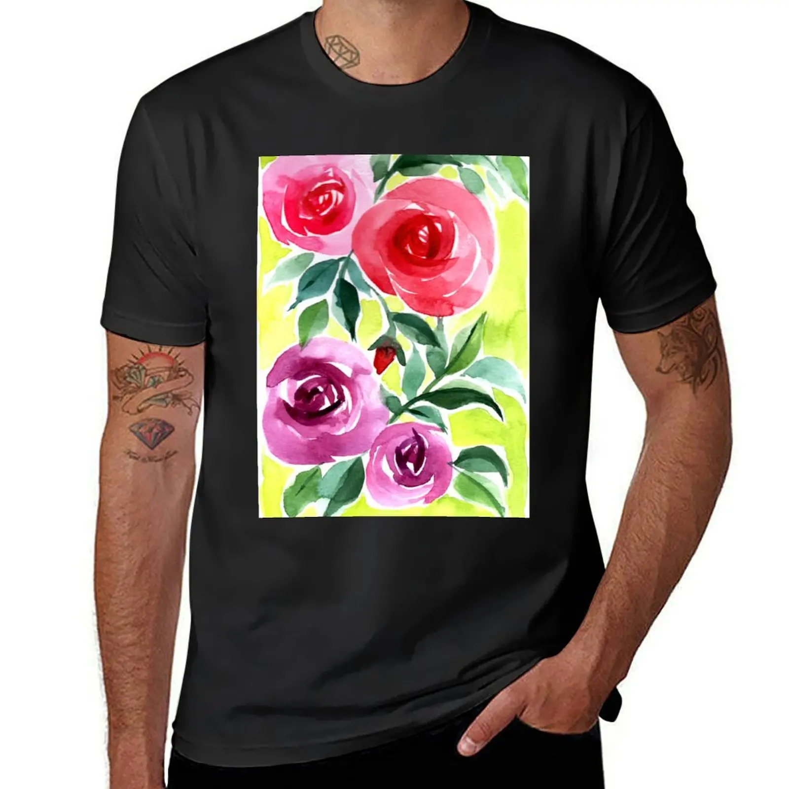 Bold Camellias T-Shirt tops kawaii clothes fruit of the loom mens t shirts