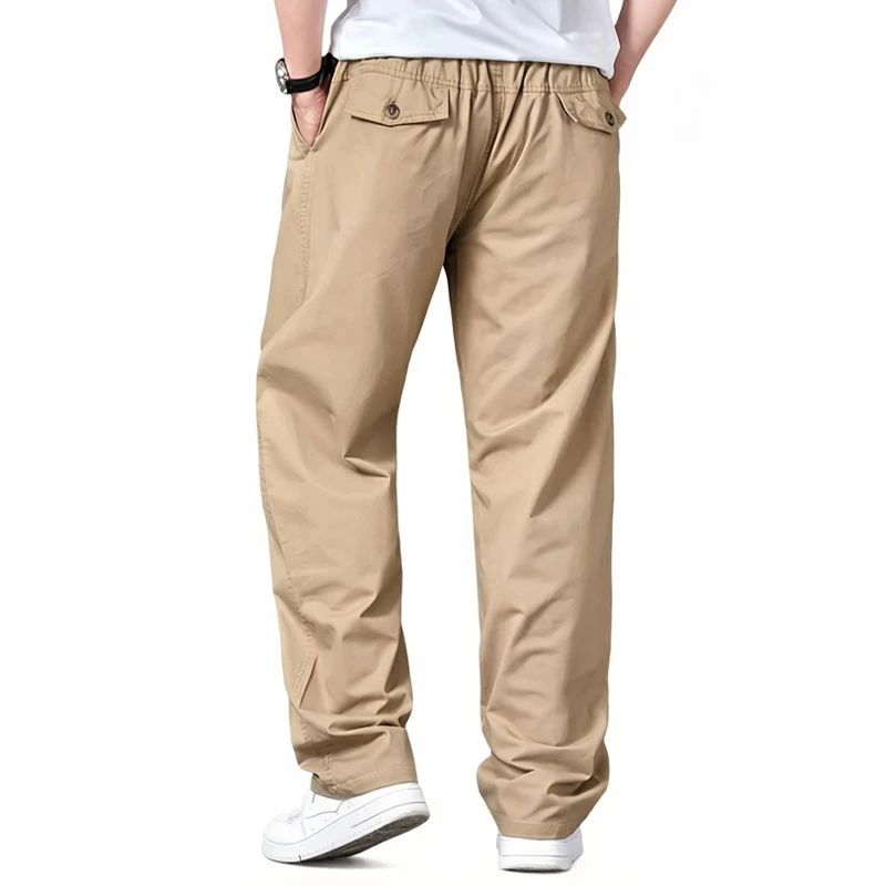 Men's Work Cargo Pants Cotton Casual Jogger Pants Relaxed Fit Gym Mens Cotton Trousers