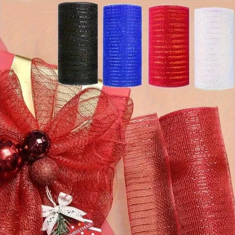 

Gold PP Mesh Belt Rolls 6-inch Durable Christmas Wreath Craft Packaging Holiday Decoration Supplies Christmas Ornaments