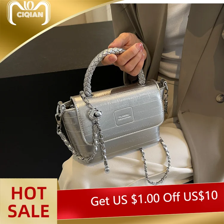 Red Bags Ladies Purses Luxury High Quality Women Handbags Silver Shoulder Crossbody Bags Satchels Box Square Bag Top-Handle Bags