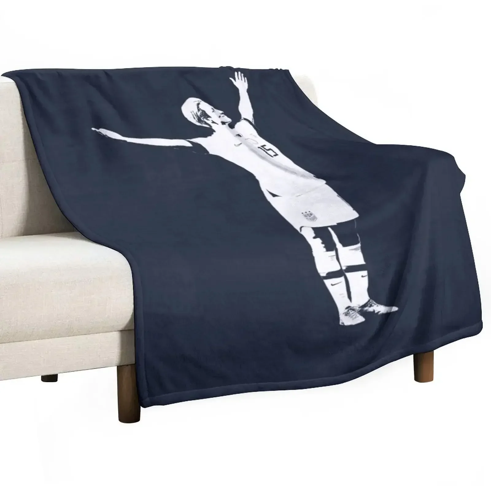 Megan Rapinoe The Victory PoseWhite Stencil Throw Blanket Hair Baby Heavy Flannel Fabric Blankets