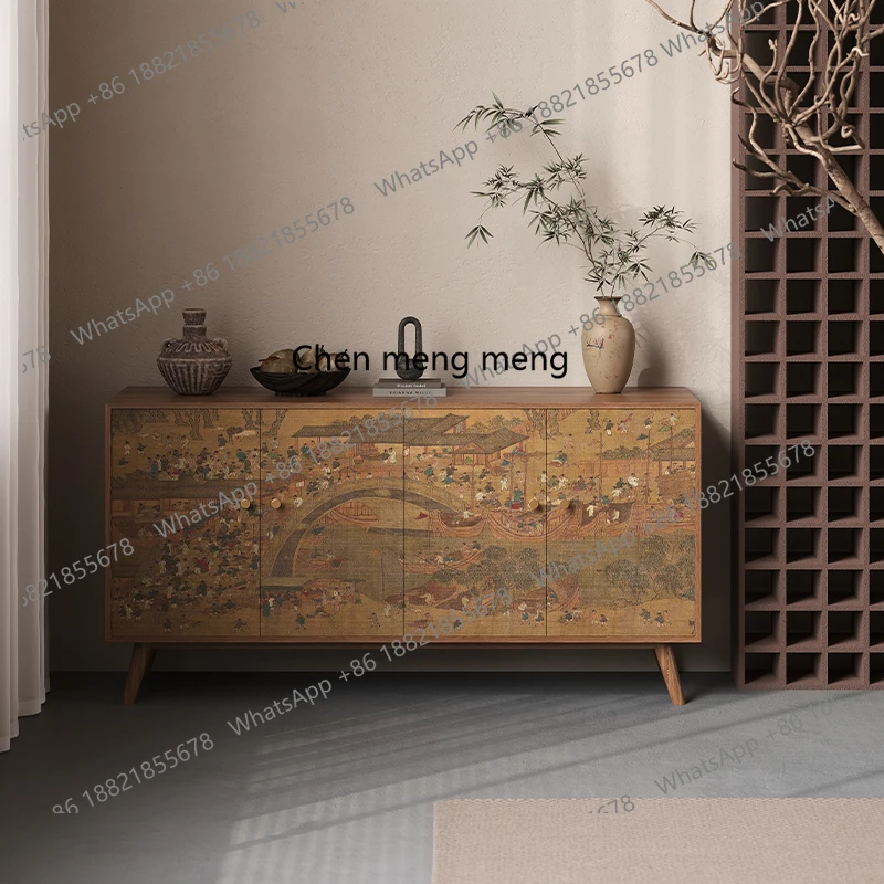 

Aesthetic chest, bedroom integrated cabinet against the wall, solid wood new Chinese-style Bogu frame display cabinet