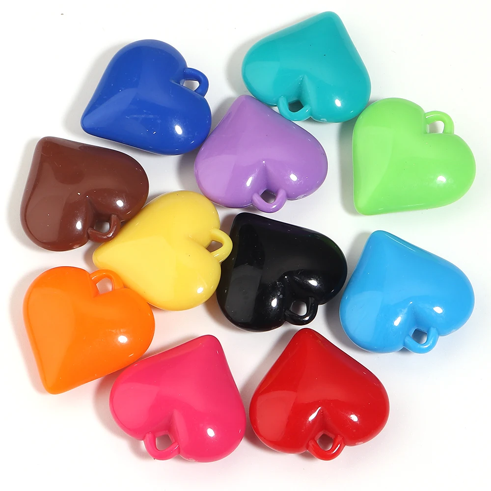 10-50 Stück/Set Acryl-Herzanhänger Bunte Liebesherz-Anhänger für DIY Handgemachten Schmuck, Halsketten- und Armbandzubehör – Detail 6