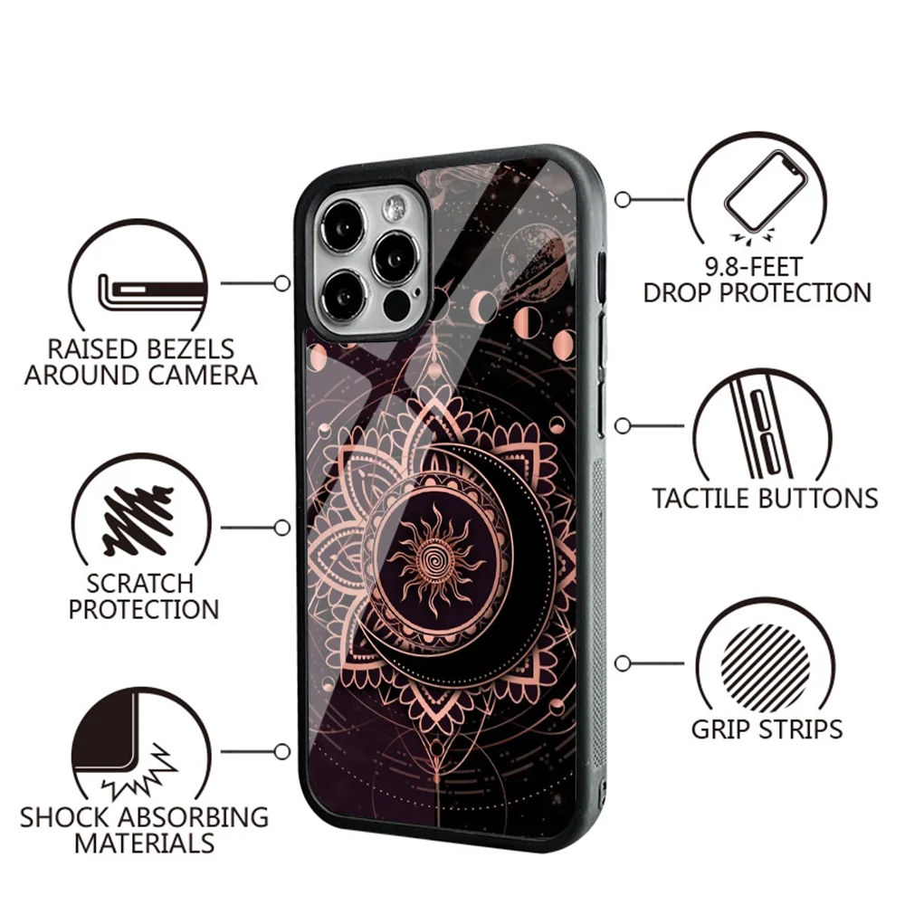 Totem Mandala Colorful Flower Phone Case For Samsung S10 S20 S21 S22 S24 S30 Plus ULTRA Mirror Acrylic Cover