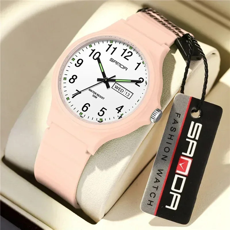 

SANDA Woman Fashion Lovers Watch Men Quartz Shock Water Resistant Matching Wristwatch for School Boys Girls C9072