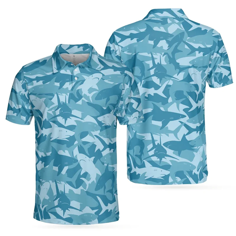 New Camouflage 3D Print Short Sleeve Polo Shirts For Men Clothes Harajuku Fashion Golf Tshirts Button POLO Shirt Oversize Tops