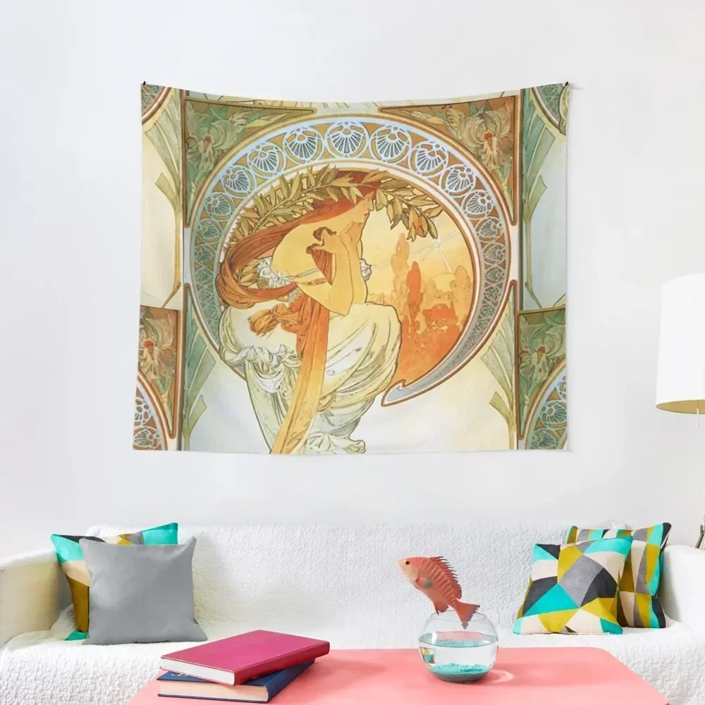 

Alphonse Mucha, Vintage Tapestry Room Decor Aesthetic Home Decorations Wall Art On The Wall Tapestry