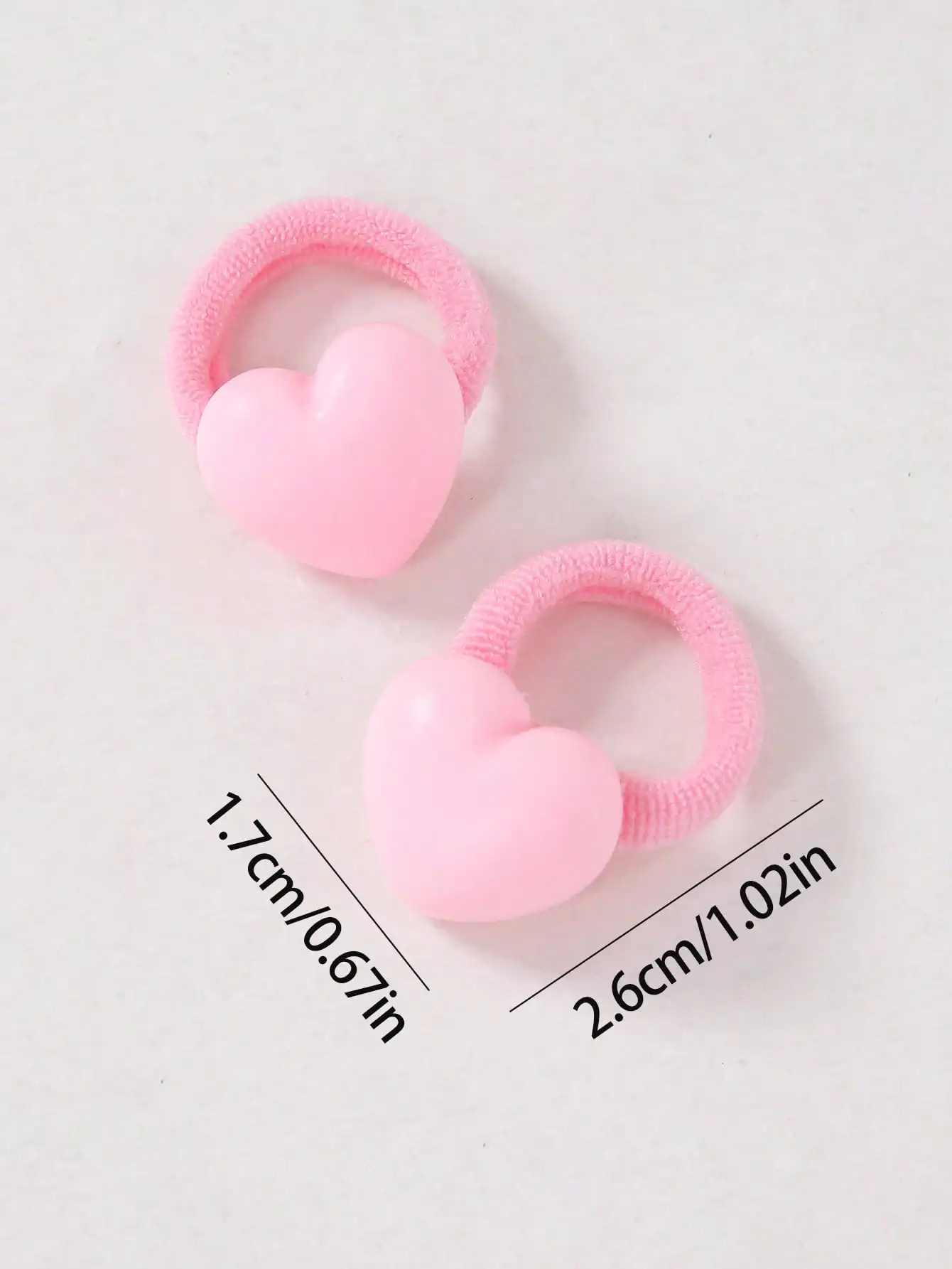 10 Stück bonbonfarbene, solide herzförmige Haargummis für Babys, nahtlose, nicht beschädigende Haarbänder, Haare – Detail 6