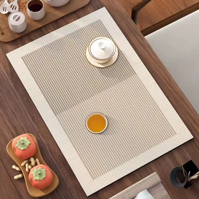 Tea Cup Mat, Zen Tea Table Mat, Absorbent and Quick-Drying Silica Mud Insulation Table Banner, Tea Table, Coffee Table, Table Su