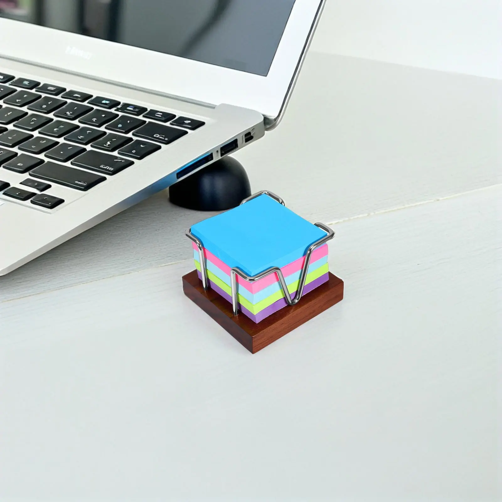 

Elegant Hollowout Desktop Note Holder for Memo Pads Large Capacity Wooden Metal Organizer Office Desk Stationery