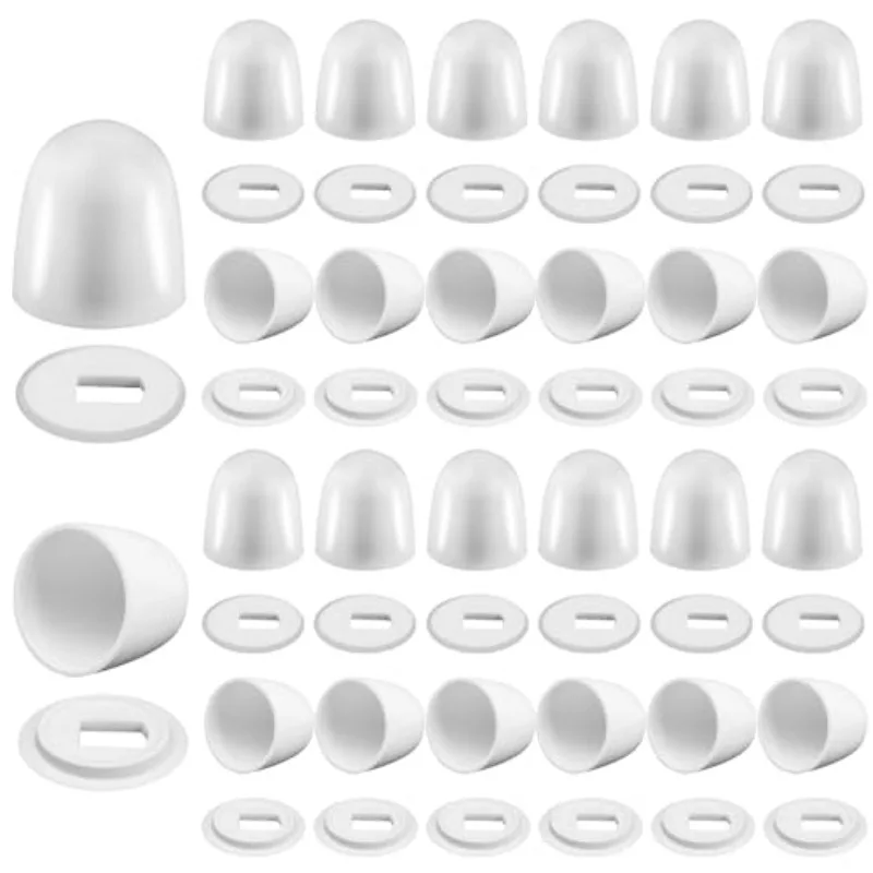 Universal Toilet Bolt Covers, Measuring, Made of Plastic. These Round Push-On Caps Come with Additional Washers