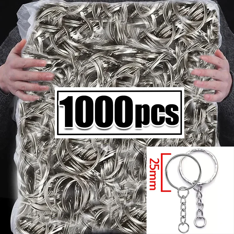 50-1000 stuks metalen blanco sleutelhanger sleutelhanger splitringen sleutelhanger sleutelhanger karabijn sleutelhanger sleutel hanger ring roestvrijstalen ringen