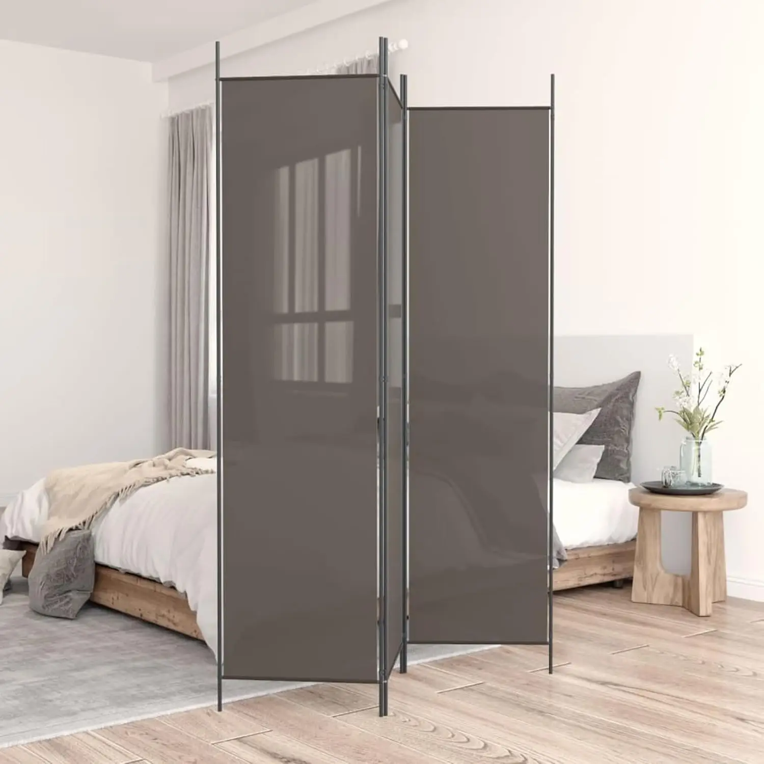 

3-Panel Room Divider Folding Privacy Screens, Home Office Room Divider Wall Room Partitions Screen, Anthracite 59.1" x 7