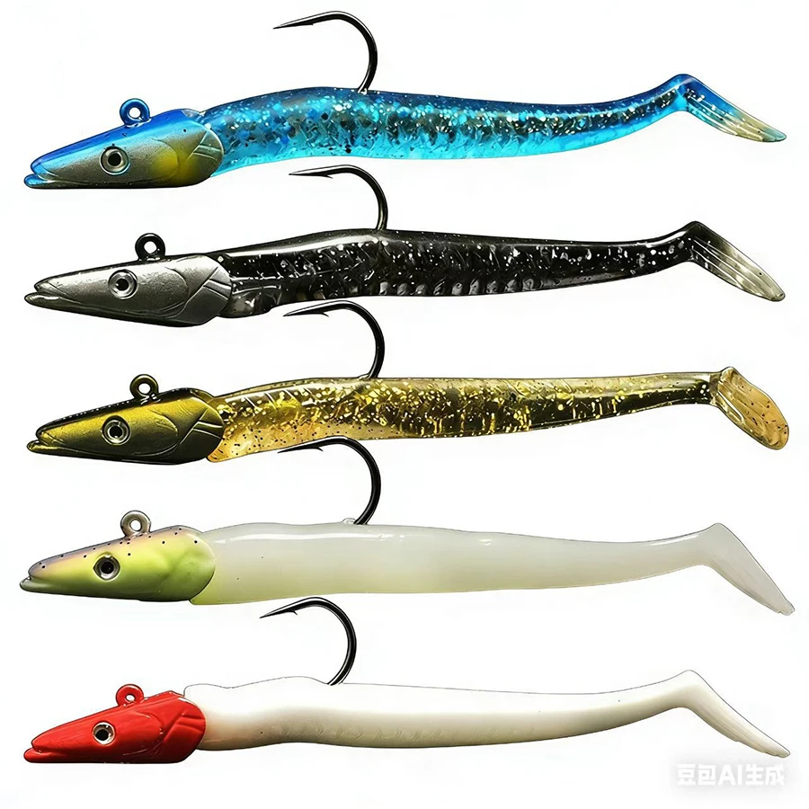 Leuchtender Crazy Fish Jigkopf, weicher 10g 19g 20g Swing Swimbait Köder, T-Tail Köder für Weitwurf-Meeresangeln, Gewichtsköder-Set