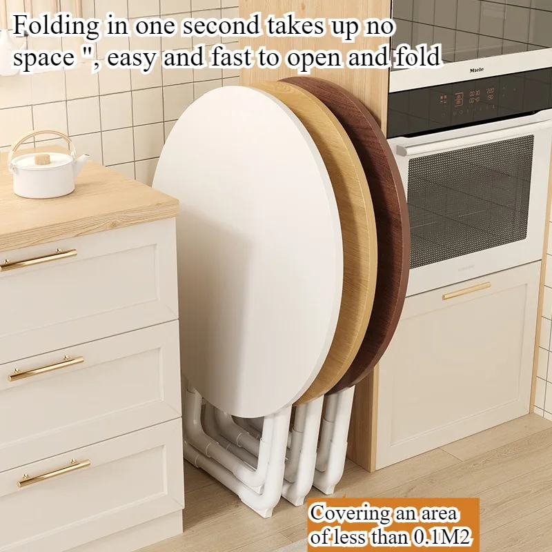 Folding Table Simple Rental House Dining Table Round Table Small Apartment Household Movable Eating Rectangular Outdoor Family