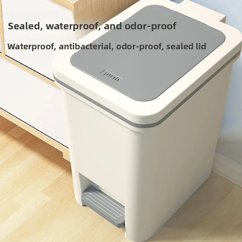 

Large Capaci Foot Pedal Tra Can with Lid for Kitchen Bedroom Batoom Double Open Sle Toilet Household Garbage Bin