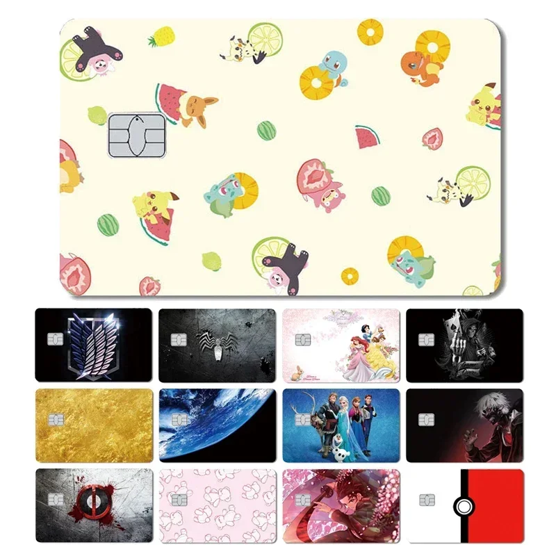 Capa autocolante filme para cartão de crédito, capa Deadpool, gelo princesa vento, ônibus de débito, metro, anime, vento, 100% novo