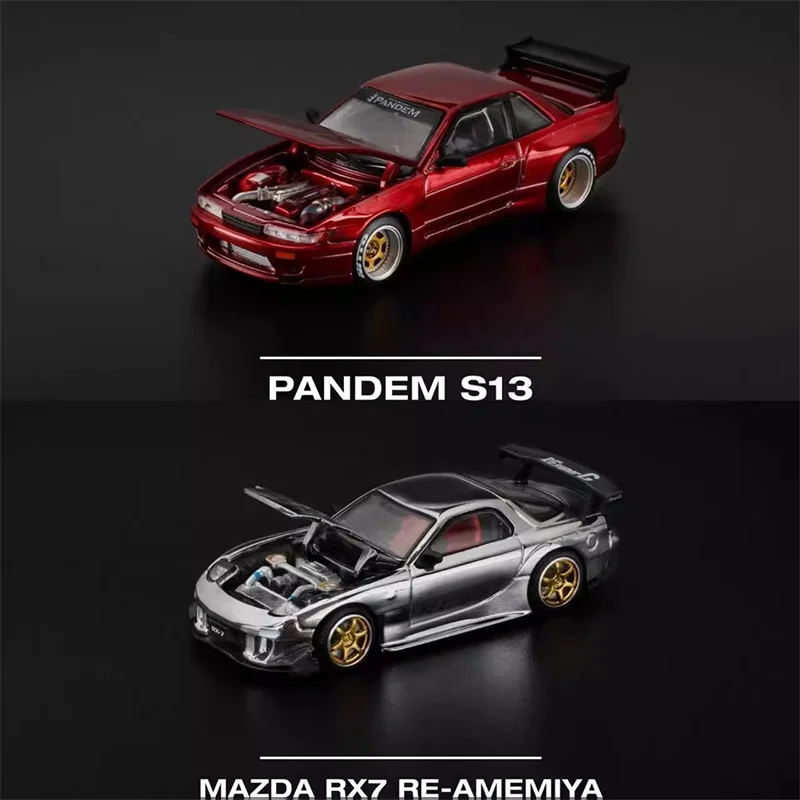 Nieuw Op Voorraad Poprace Inno 1:64 Mazda Rx-7 Pandem S13 Iam Limited Edition Simulatie Legering Miniatuur Modellen Aangepaste Speelgoed Geschenken