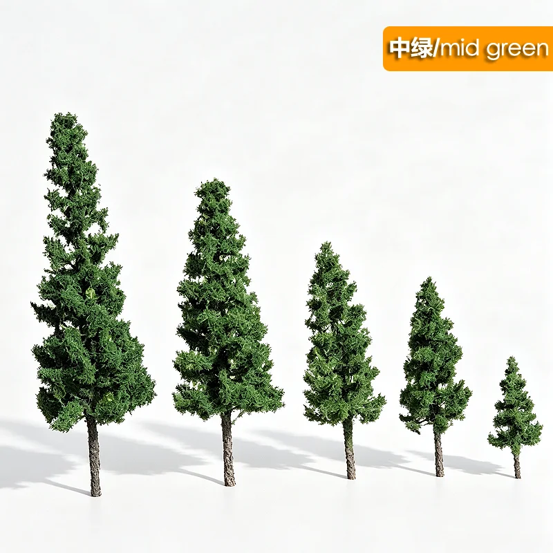 Miniature Spruce Pine Tree Model Autumn Miniature Landscape Sand Table Green Tree Train Railway Platform Diy Craft Materials