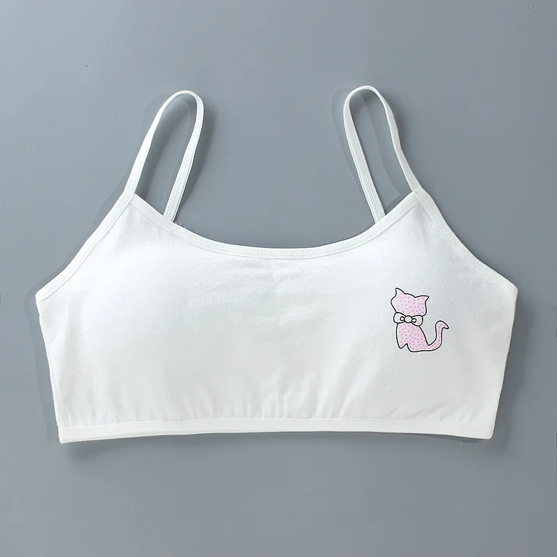 1PC Adolescent Girls Brasserie Cotton Padded Wireless Children Breast Care Girl Bras Solid Children Underwear Tops Bra For Kids