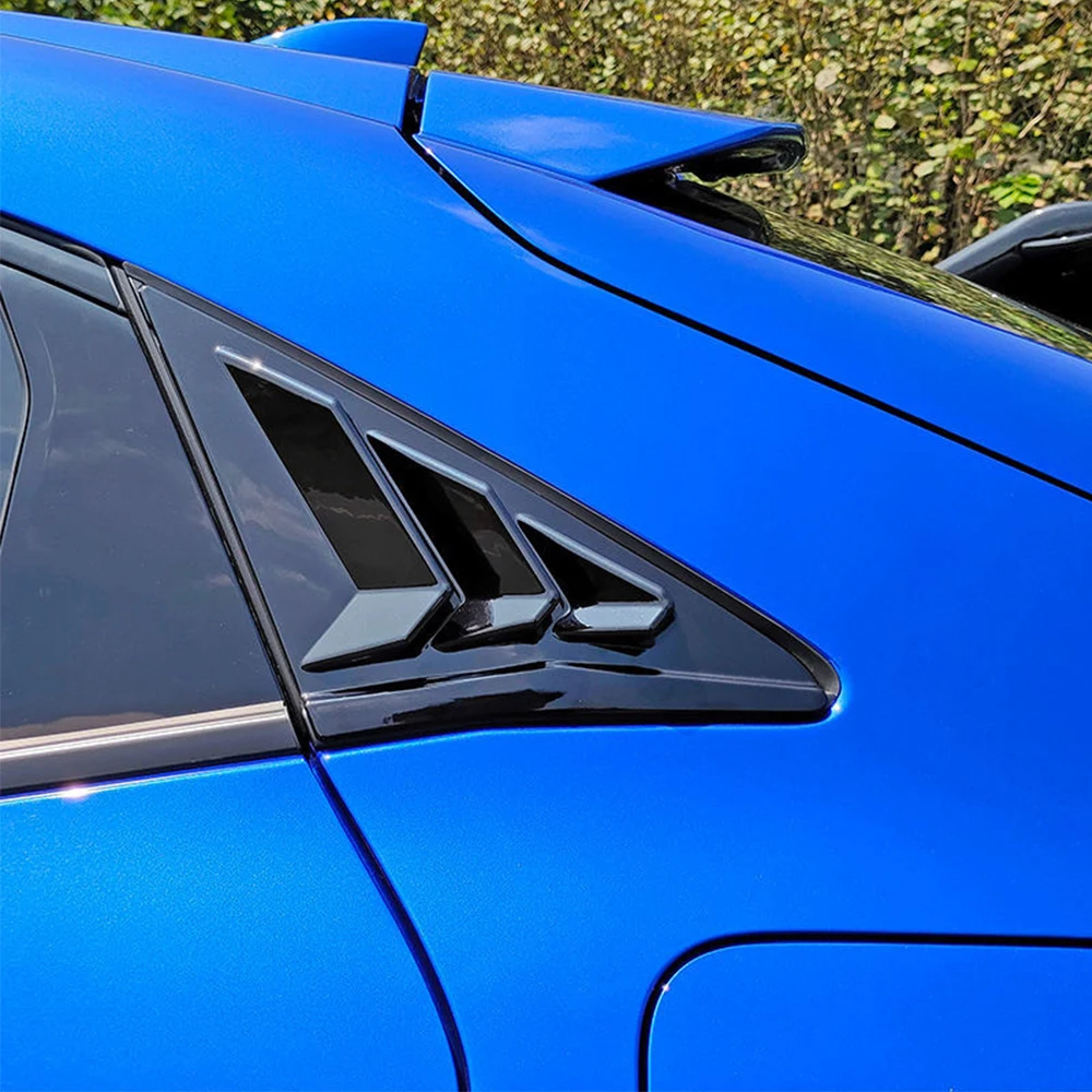 2 Pcs Car Rear Side Window Louvers Air Vent Scoop Shades Cover Blinds For Honda Civic Type R Hatchback 2020 2021 Accessory