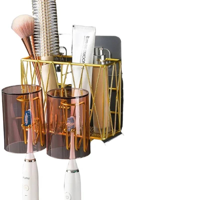 

Toothbrush shelf No punching mouthwash cup storage Tooth cup holder Electric toothbrush shelf Wall-mounted