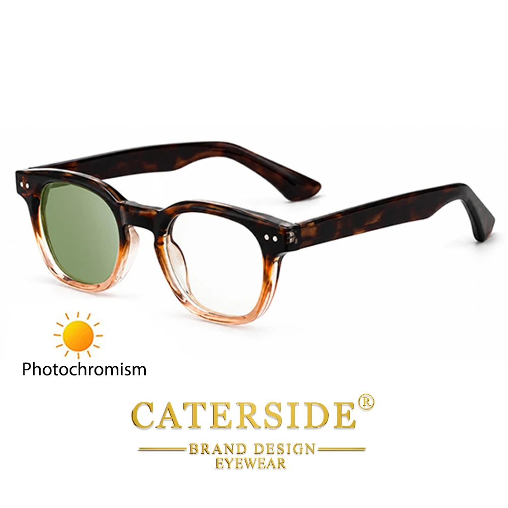 CATERSIDE Retro Herren-Sonnenbrille mit photochromen Gläsern, hochwertige quadratische PC-Sonnenbrille für Damen, Outdoor-Reise-Business-Brille, UV400 – Detail 4