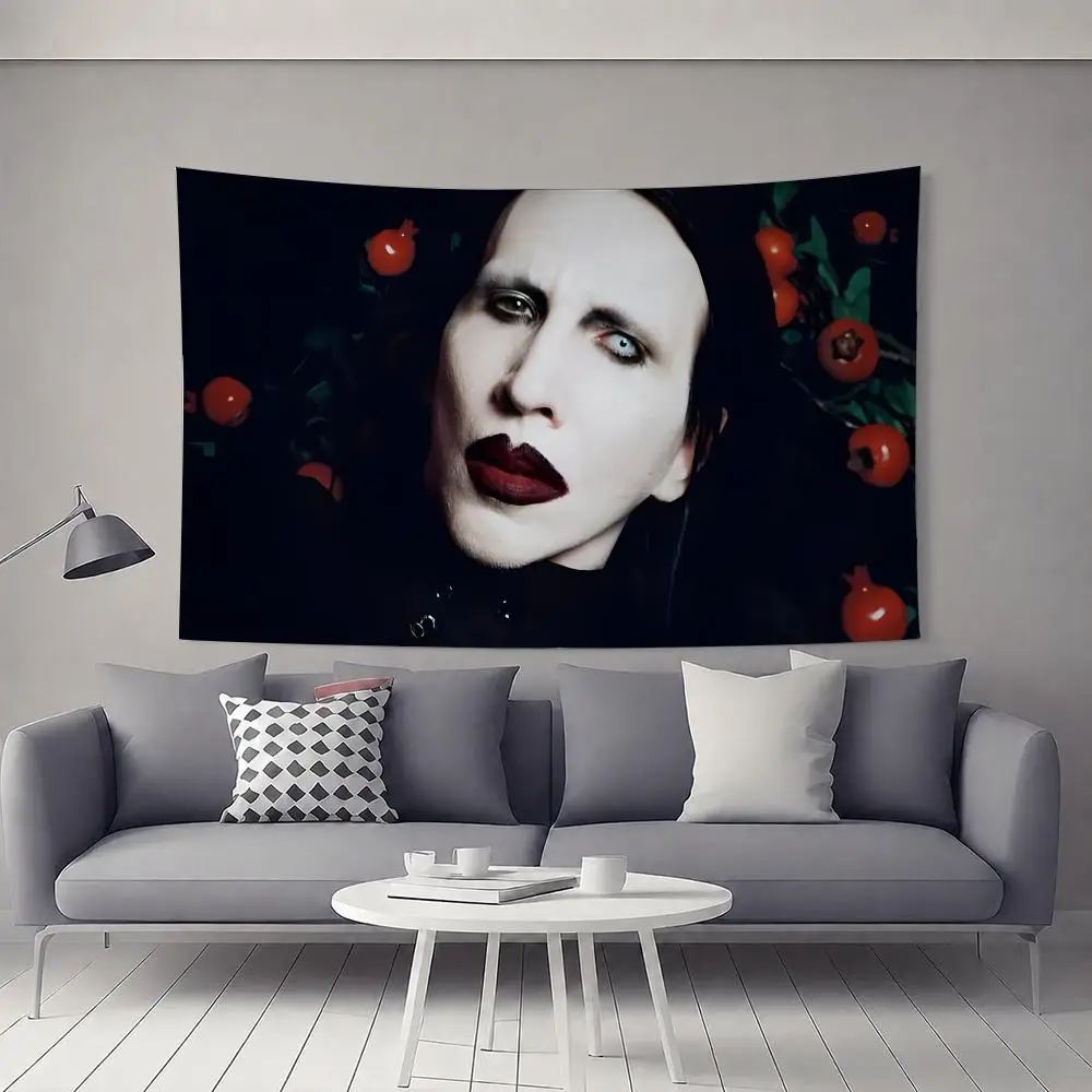 Marilyn Manson Tapestry Tapestry Flat Polyester Wall Hanging, Cozy Kids Bedside Decor Healing Home Accent Gift Wall Art