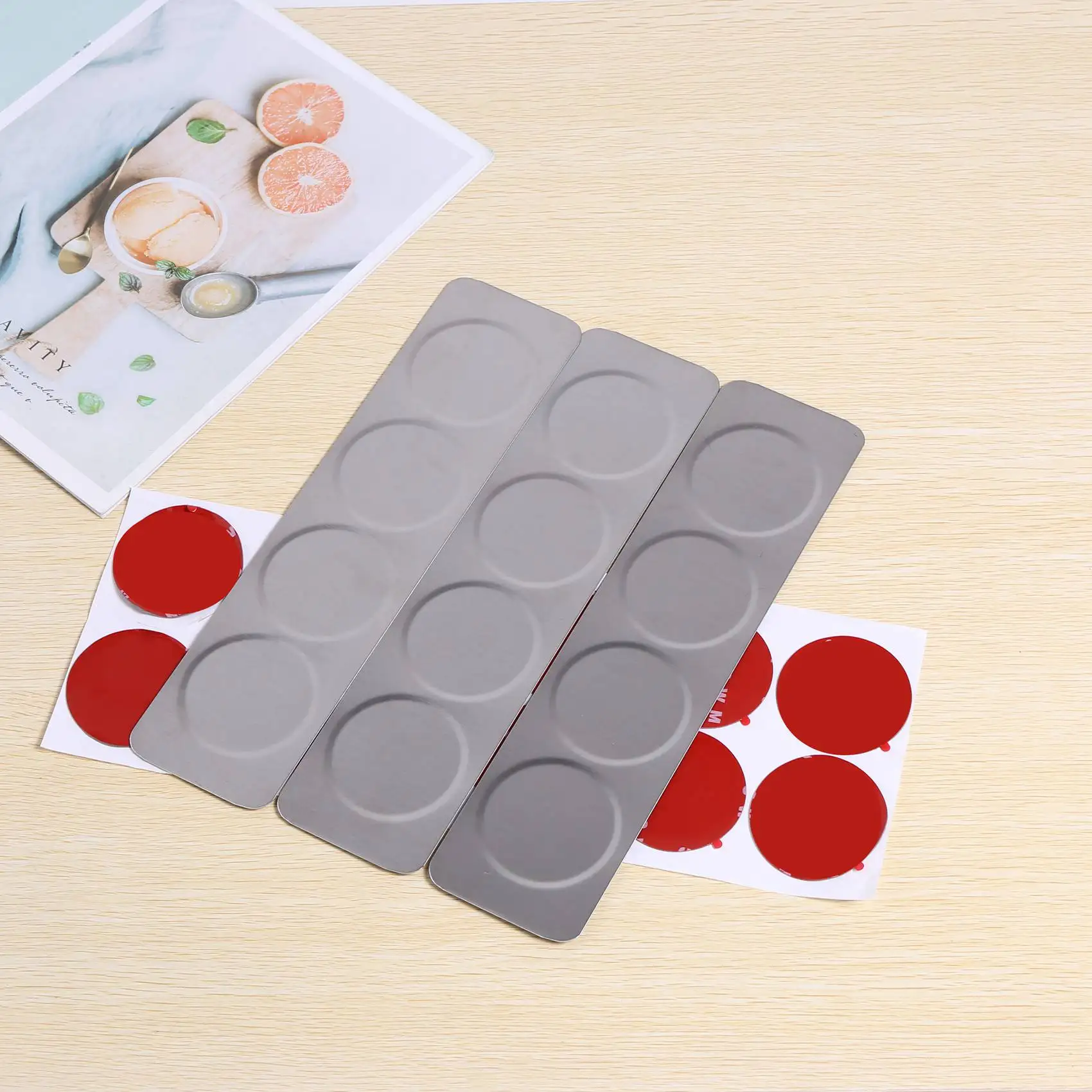 A98E-Magnetic Spice Jars Rack Stainless Steel Spice Jars Wall Plate Base Wall Mounted Base For Magnetic Spice Tins