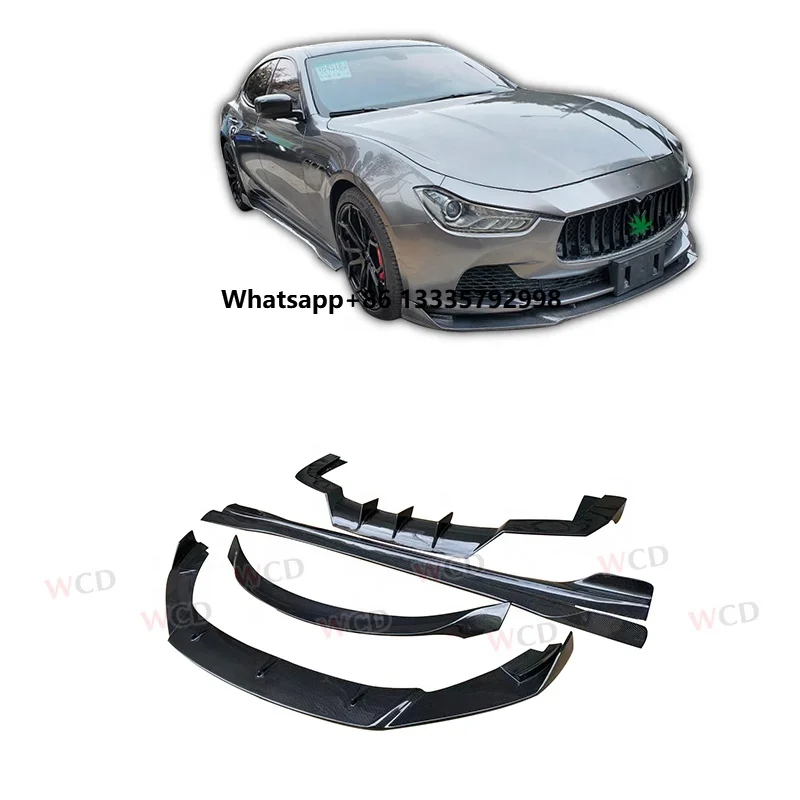

Real Carbon Fiber Front Lip Side Skirts Rear Diffuser Spoiler for Maserati Ghibli Body Kit 2014-2020