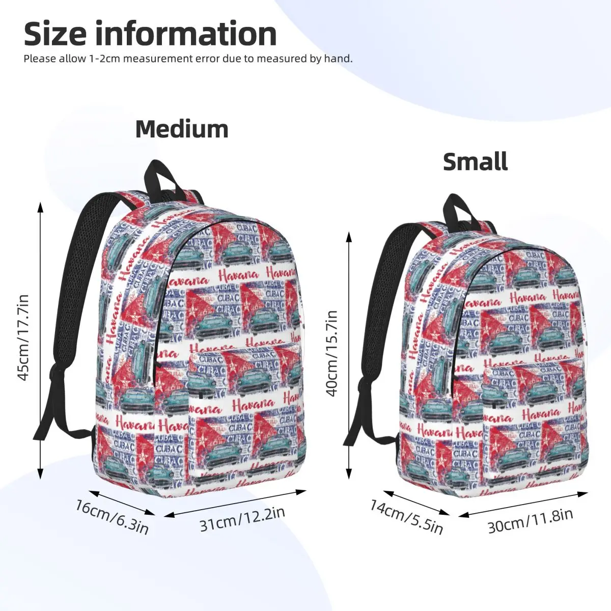 Cuba Cuban Havana Flag Gift Backpack Daypack Large Capacity Children BookBag School Bag Shoulder Bags for Boys Girls