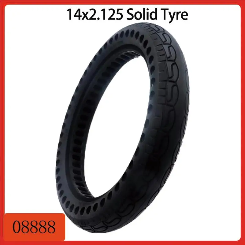 

Thick and durable 14x2.125 solid bicycle tires, 14 inch explosion proof design perfect for folding electric bikes.