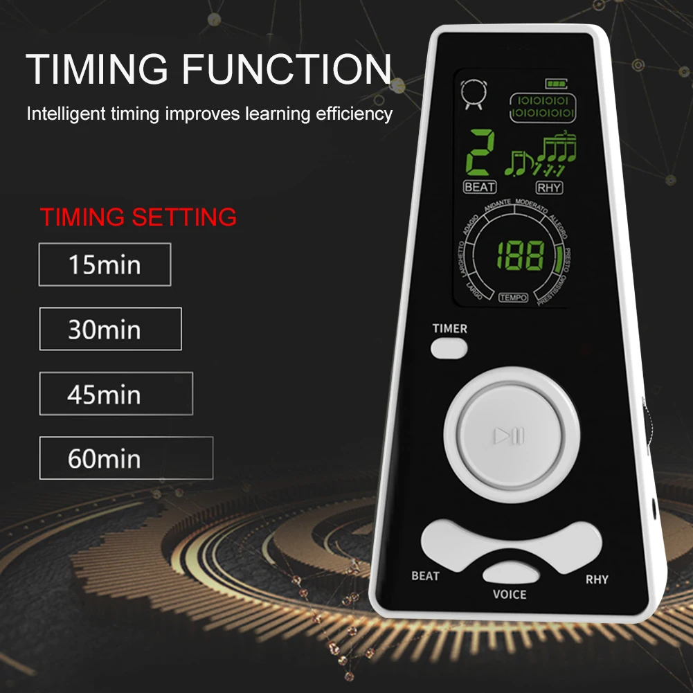 Electronic Metronome Volume & Beat Speed Adjustable Electronic Digital Metronome for Guitar Piano Violin Saxophone Etc