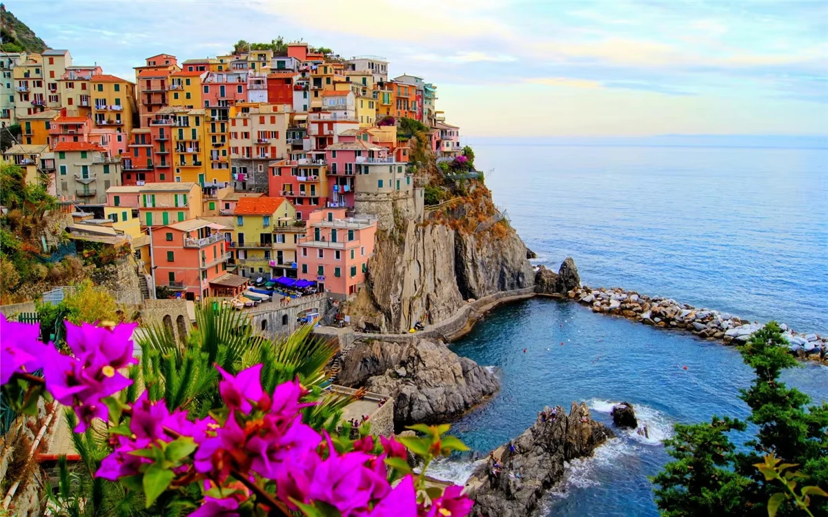 Jigsaw Puzzle  500/1000/1200/2000PCS Coastal Cliff Village Mediterranean Ocean View Puzzle Home Decor Collectible Gift