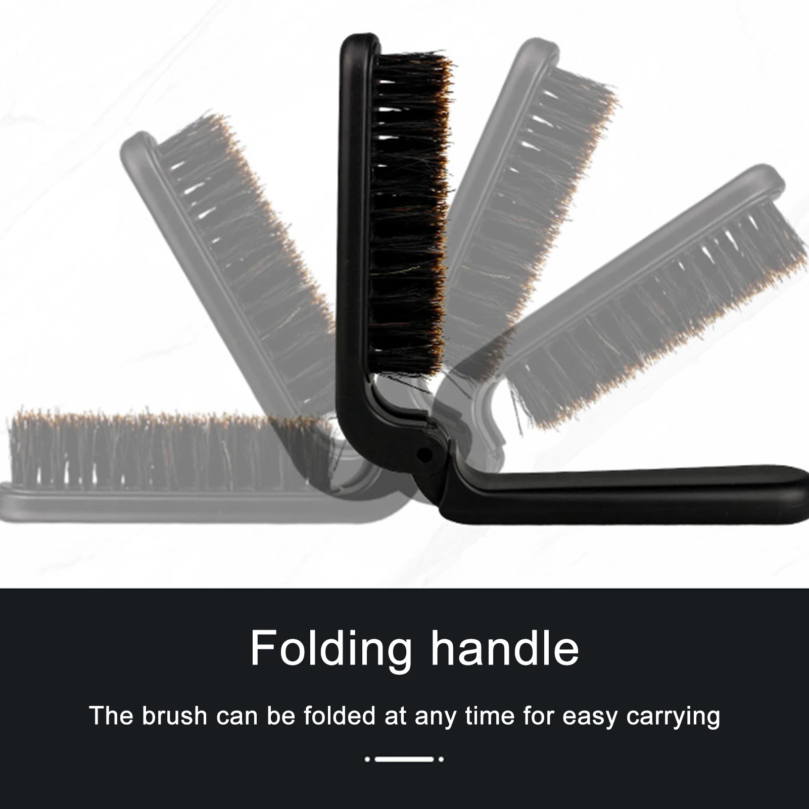 Folding Hair Brush Boar Bristle Hair Comb Portable Travel Straighten Pocket Mustache Brush Collapsable Pocket Hair Brush For Men