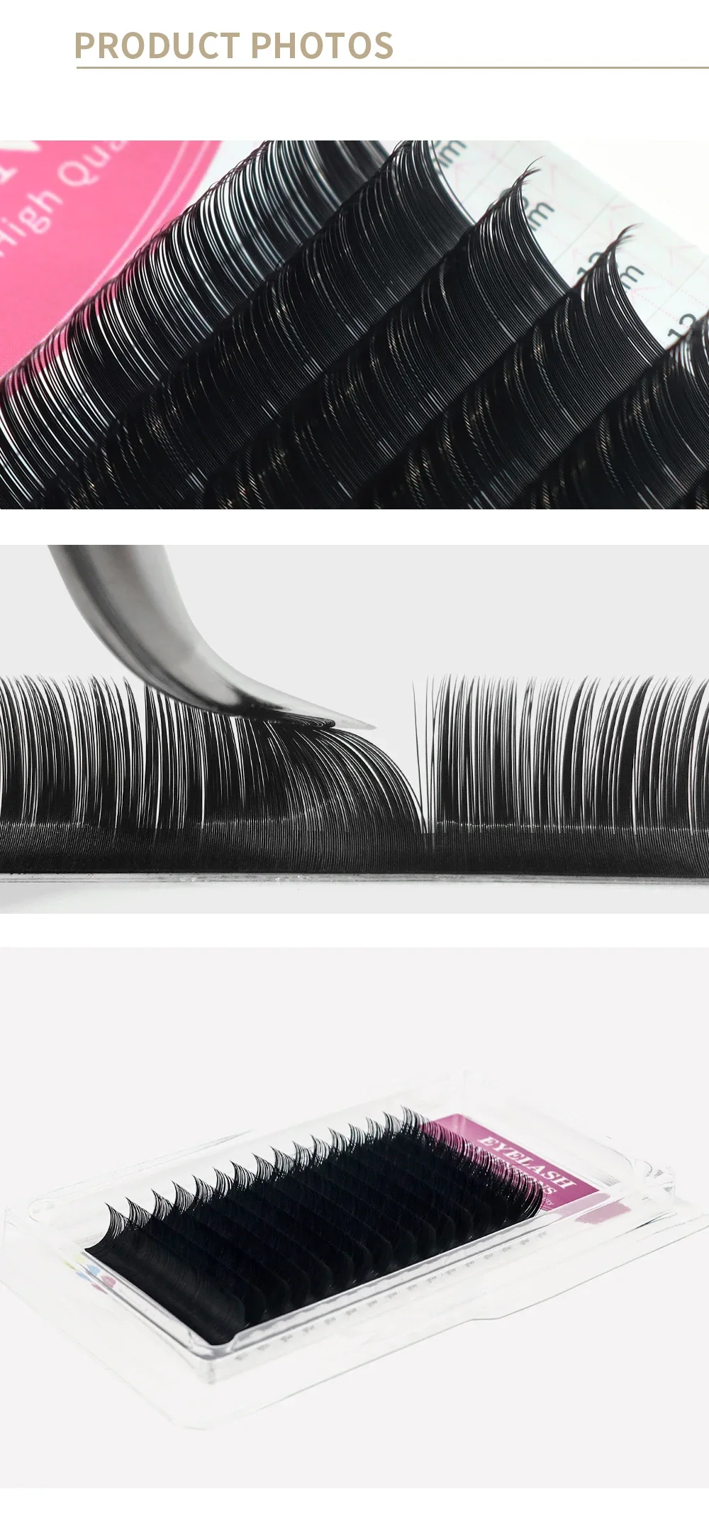 GAHAMACA Classic Individual Eyelash C/CC/D Curl Premade Classic Lashes Extensions Natural Soft Faux Cils Professional Cosmetics