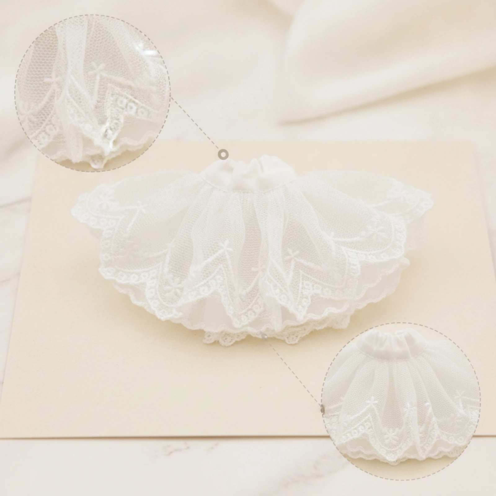 Doll Underskirt with Lace Full Tulle Underskirt Tutu Skirt Puffy Clothing Breathable for Crafters