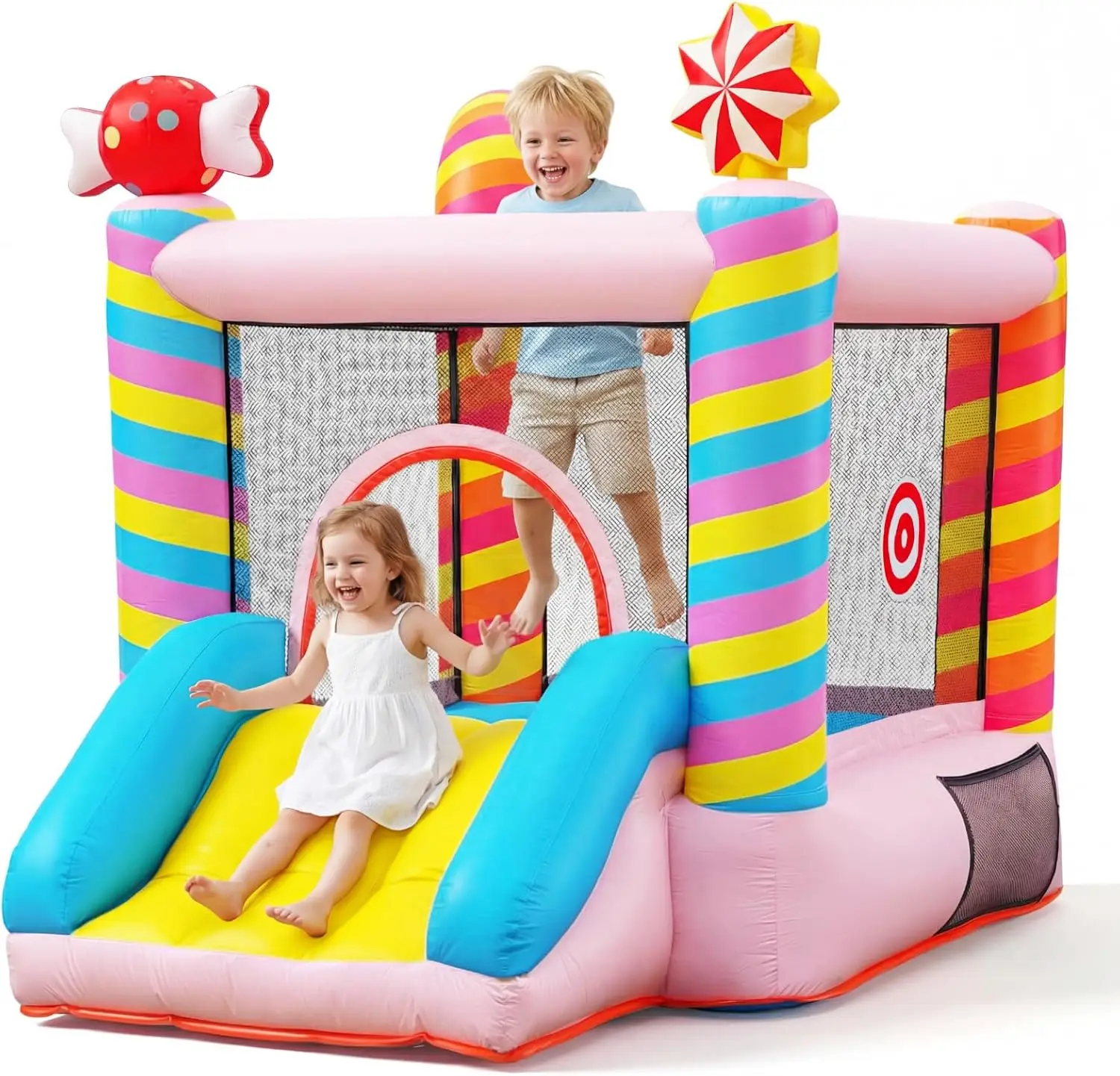 Mini Bounce House for Toddlers Ages 1-3 with Blower, Birthday Gifts | Small Bouncer with Slide, Jumping Area,Includes Repair Kit