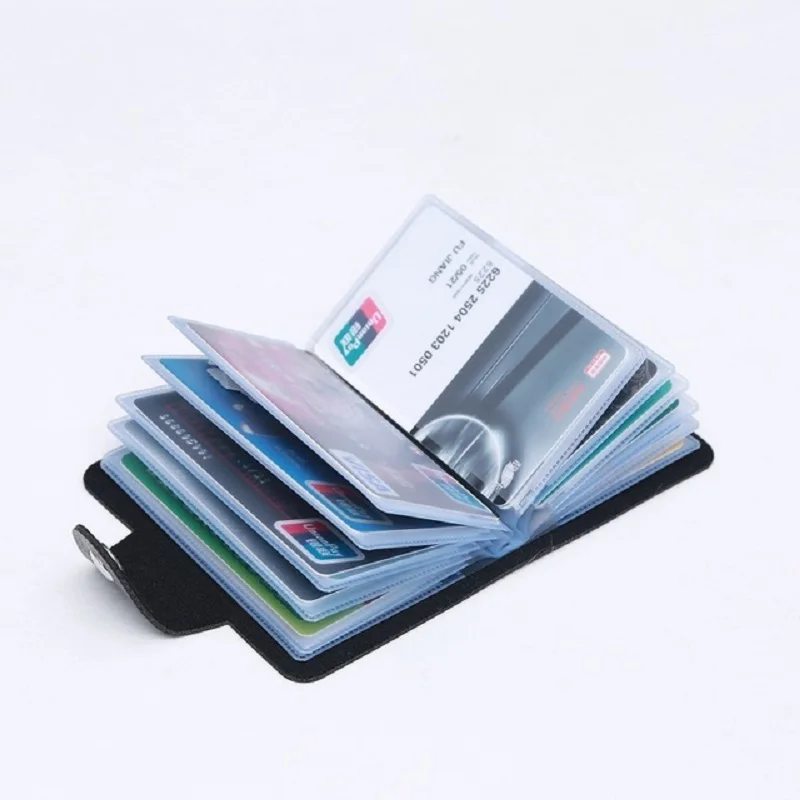 

12/24 slots Vintage Women's Men's ID Credit Card Button Case Holder Wallet Organizer Gift Business Card ID Holder Wallet